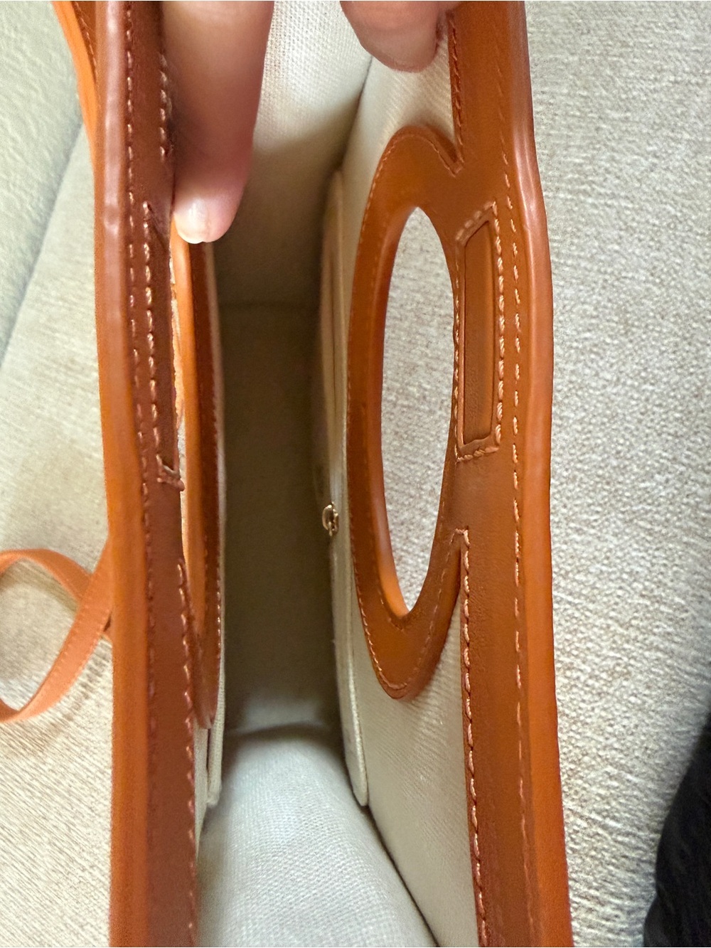 Spartina 449 Tan Woven Straw Crossbody with Leather Trim - Picture 6 of 6